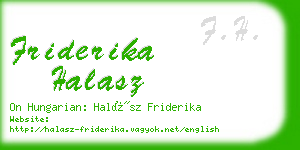 friderika halasz business card